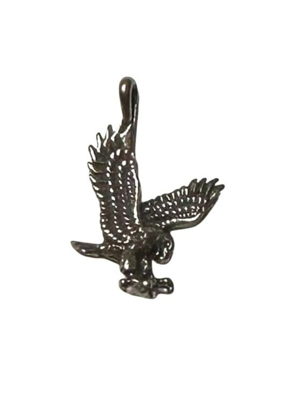 Sterling Silver Eagle Pendant Charm 1 Inch Detailed Design